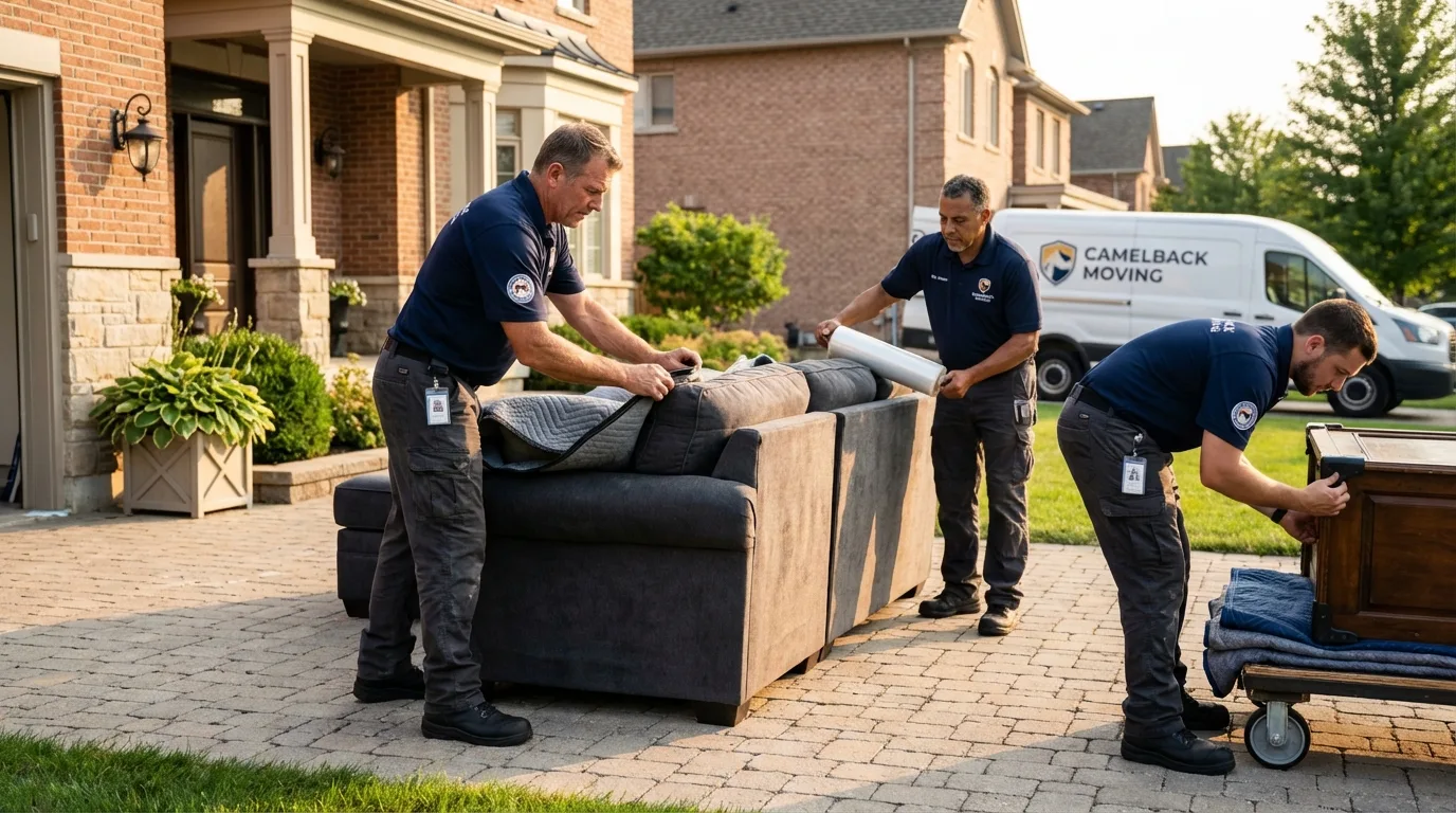 Large estate moving crew wrapping furniture in Valparaiso, IN